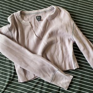 BDG cropped waffle knit long sleeve